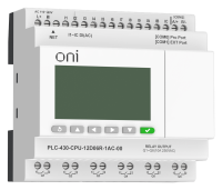 Программируемый логический контроллер ONI ПЛК-430, 230 В AC, 12DI/6RO, RS-485, Ethernet, с дисплеем