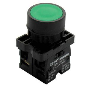 Кнопка управления CHINT NP2-EA31, зеленая, 1NO, Ø 22 мм, IP40