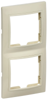 Рамка 2-местная вертикальная KVARTA РВ-2-ККм, кремовый, GENERICA