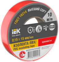 Изолента IEK MIXTAPE7, 0.15х15 мм, 6 кВ, красный, 10 м