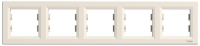 Рамка 5-местная Schneider ASFORA EM, горизонтальная, кремовый