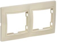 Рамка 2-местная горизонтальная KVARTA РГ-2-ККм, кремовый, GENERICA