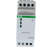 Реле контроля фаз F&F CZF-B, 3-фазное, с контролем нуля, 1 контакт