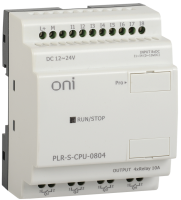 Логическое реле ONI PLR-S CPU0804, 8DI, 4AI (0-10 В DC), 4RO, 12–24 В DC, не расширяемое