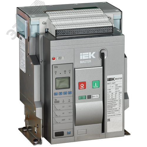 Воздушный автоматический выключатель ВА77 3Р 1000А 65kA стационарного исполнения типоразмер S EA с набором IEK