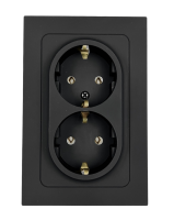 Розетка 2-местная Bylectrica ASTRUM РС16-0542, 16 А, 250 В, с заземлением, карбон