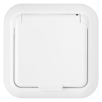 Розетка 1-местная Bylectrica ГАРМОНИЯ РС16-289, 16 А, 250 В, с заземлением, с крышкой, IP44, белый