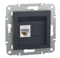 Розетка компьютерная Schneider Electric Asfora, RJ45, Cat. 5e, антрацит