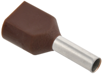 Наконечник двойной НШВИ(2) 1.5-8 под провод 1.5мм2 (20шт/упаковка) коричневый IEK
