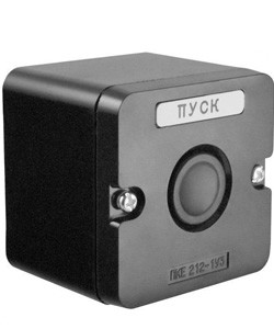 Пост кнопочный Электротехник ПКЕ 222-1, 10 А, 660 В, чёрная кнопка, У2 IP54