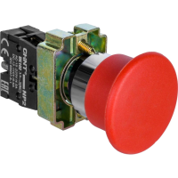 Кнопка грибковая CHINT NP2-BC42, без фиксации, 1NC, красная, IP40