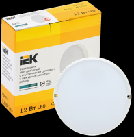 Светильник светодиодный IEK ДПО 2013Д, 12 Вт, 4000 K, акуст. датчик, IP54