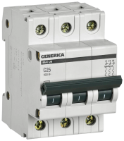 Автоматический выключатель ВА47-29 3Р 25А 4.5кА С GENERICA