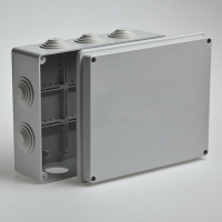 Коробка распаячная KSC 11-308 А, 140х190х55 мм, для открытой проводки, 10 размеченных вводов, IP55