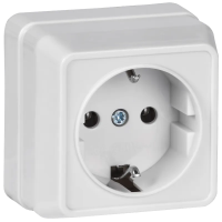 Розетка 1-местная OKTAVA РС20-3-ОБ 2P+PE 16А 250V накладная белый IP20 GENERICA