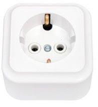 Розетка 1-местная ПРАЛЕСКА РА16-254 16А 2Р+РЕ 250V накладная белый IP20 Bylectrica