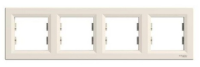 Рамка 4-местная Schneider ASFORA EM, горизонтальная, кремовый
