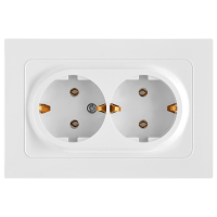 Розетка 2-местная Bylectrica ASTRUM РС16-0542, 16 А, 250 В, с заземлением, белый