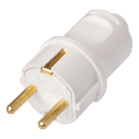 Вилка штепсельная Bylectrica В16-379, 16 А, 250 В, прямой ввод, белый