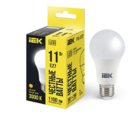 Лампа светодиодная IEK A60, 11 Вт, 230 В, 3000 К, E27