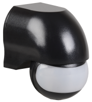 Датчик движения IEK ДД-010, 1.1 кВт, 230 В АС, угол обзора 180°, дальность 10 м, черный, IP44