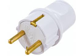 Вилка штепсельная Bylectrica В16-379, 16 А, 250 В, прямой ввод, белый