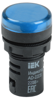 Индикатор светосигнальный IEK AD22DS, 22 мм, LED, 230 В AC/DC, синий, IP54