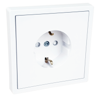 Розетка 1-местная Bylectrica БелТИЗ РС16-0606, 16 А, 250 В, с заземлением, шторки, белый