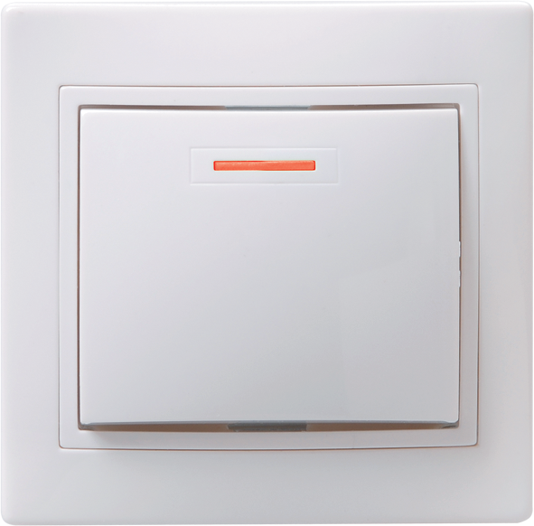 Выключатель 1-клавишный KVARTA ВС10-1-1-КБ, 10 А, 250 В, индикация, белый, GENERICA