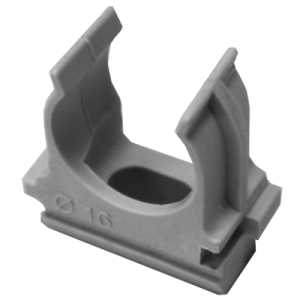 Клипса для трубы УралПАК, Ø16 мм, серая, 100шт/упаковка