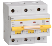 Автоматический выключатель IEK ВА47-100, 3Р, 20 А, 10 кА, D