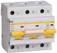 Автоматический выключатель IEK ВА47-100, 3Р, 35 А, 10 кА, С