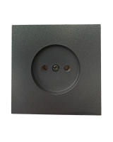 Розетка 1-местная Bylectrica CARRE РС16-1601, 16 А, 250 В, без заземления, графит