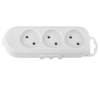 Розетка переносная 3-местная Bylectrica Р16-9161, 16 А, 250 В, без заземления, IP20, с креплением