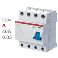 Дифференциальный выключатель (УЗО) ABB F204-A, 4P, 40 A, 30 мА, тип А