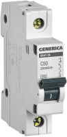 Автоматический выключатель ВА47-29 1Р 50А 4.5кА С GENERICA