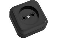 Розетка 1-местная Bylectrica ПРАЛЕСКА РА16-255, 16 А, 250 В, без заземления, накладная, черный, IP20