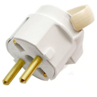 Вилка штепсельная Bylectrica В16-363, 16 А, 250 В, угловой ввод, откидное кольцо, белый