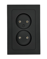 Розетка 2-местная Bylectrica ASTRUM РС16-0541, 16 А, 250 В, без заземления, карбон