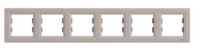 Рамка 6-местная Schneider ASFORA, горизонтальная, бронза