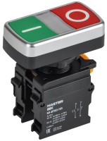 Кнопка двойная IEK MASTER, Пуск-Стоп, 1NO+1NC, 22 мм, IP54