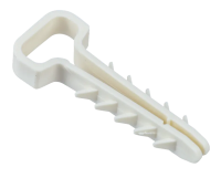 Дюбель-хомут для плоского кабеля IEK, 6х14 мм, нейлон, белый, 25 шт/упаковка