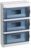 Корпус щита пластиковый IEK KREPTA5 КМПн-36, пломбируемый, навесной, прозрачная дверь, IP55
