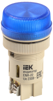 Индикатор светосигнальный IEK ENR-22, 22 мм, неон, 230 В AC, синий, IP40