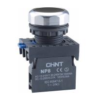 Кнопка управления CHINT NP8-10BN/2, черная, 1NO, Ø 22 мм, IP65