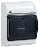 Корпус щита пластиковый IEK KREPTA3 КМПн 2/4, пломбируемый, навесной, прозрачная дверь, белый, IP30