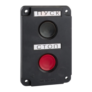 Пост кнопочный КЭАЗ ПКЕ 112-2, 10 А, 660 В, чёрная и красная кнопка, У3 IP40