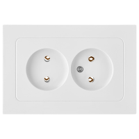 Розетка 2-местная Bylectrica ASTRUM РС16-0541, 16 А, 250 В, без заземления, белый