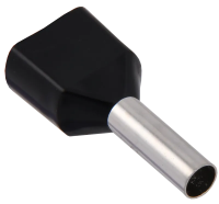 Наконечник двойной НШВИ2 1.5-8 под провод 1.5мм2 (100шт/упаковка) черный GENERICA