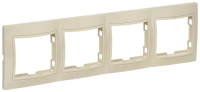 Рамка 4-местная горизонтальная KVARTA РГ-4-ККм, кремовый, GENERICA